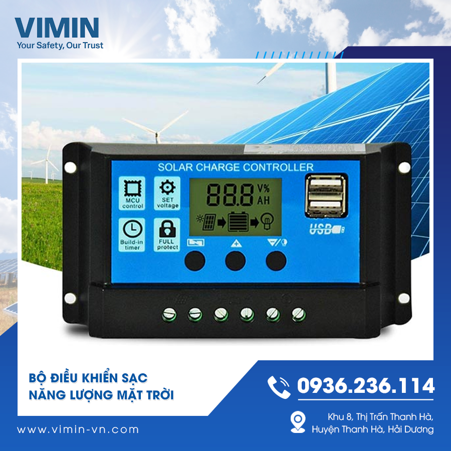 Bộ điều khiển sạc năng lượng mặt trời – Giải pháp tối ưu từ Công ty TNHH Vimin
